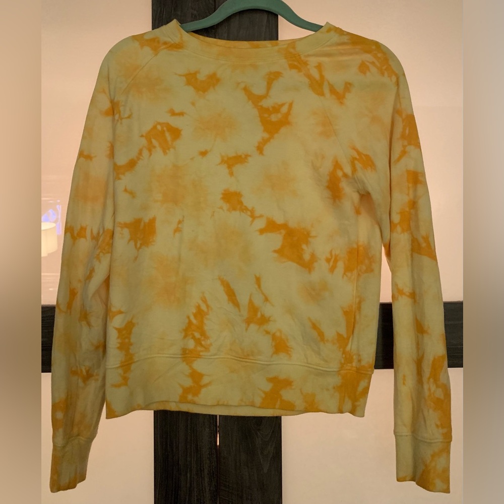 Athleta Orange Yelliw Tie-dye Crewneck Sweatshirt Size XXS